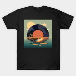 Vinyl LP Music record Sunset T-Shirt